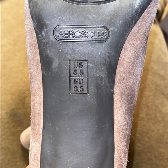 Aerosoles Fifth AVE Mid Calf Boot, Taupe Suede - Picture 4 of 9